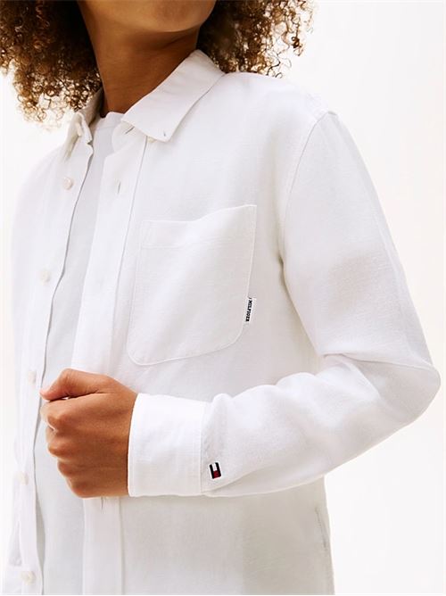 linen blend relaxed shirt ls TOMMY HILFIGER | KB0KB09550YBR